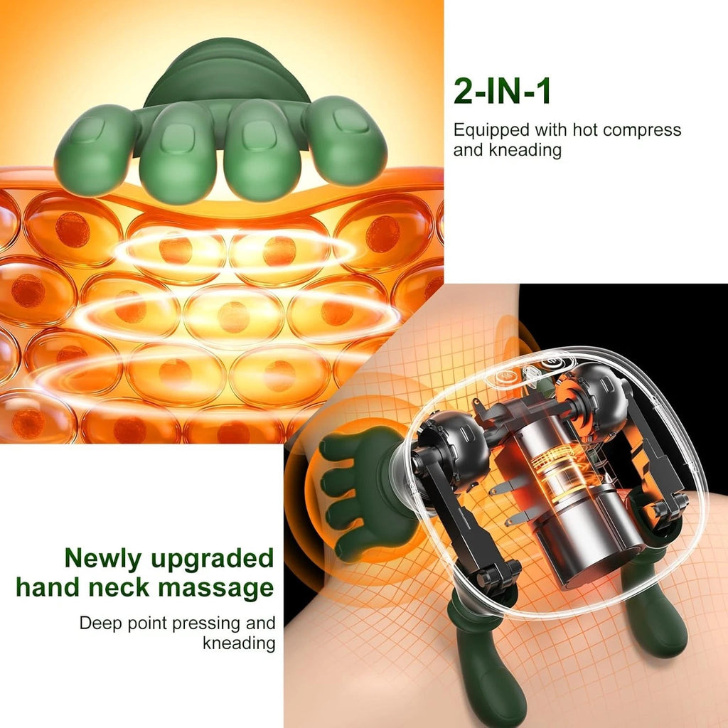 Handiva Heated Neck & Shoulder Massager – 3D Deep-Tissue Shiatsu Kneading