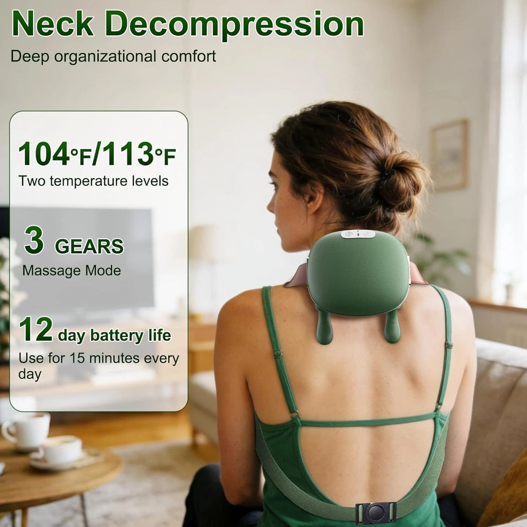 Handiva Heated Neck & Shoulder Massager – 3D Deep-Tissue Shiatsu Kneading